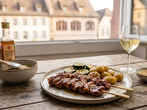 Brochettes de canard mariné teriyaki