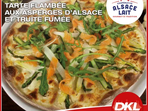 Tarte Flambée aux asperges d’Alsace et truite fumée