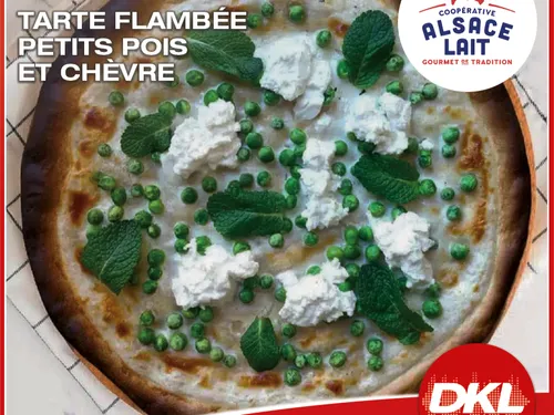 Tarte Flambée petits pois et chèvre