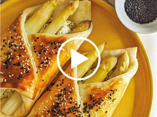 Feuilletés aux asperges blanches et ricotta