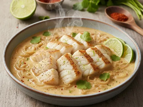 Cabillaud épicé au lait de coco