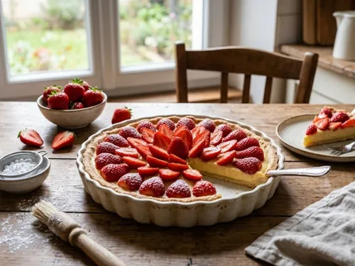 Tarte pâtissière aux fraises