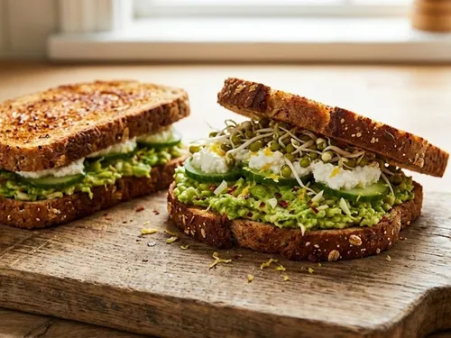 Sandwich à l'avocat et à la ricotta