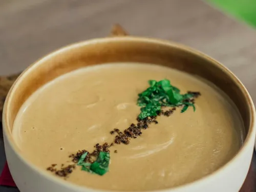 Velouté de châtaignes et champignons