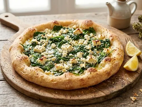 Pizza fêta et épinards