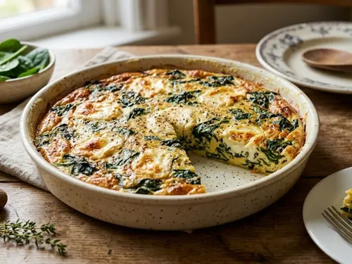 Quiche (sans pâte) chèvre et épinards