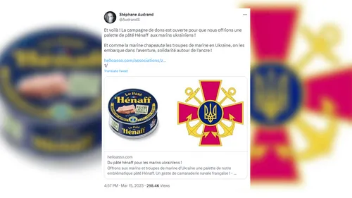 Il organise une collecte de pâté pour la marine ukrainienne