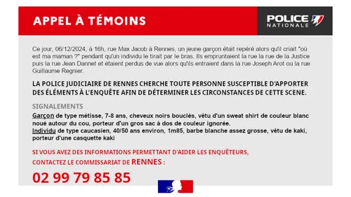 Ille-et-Vilaine : un appel à témoins lancé par la police, après un...