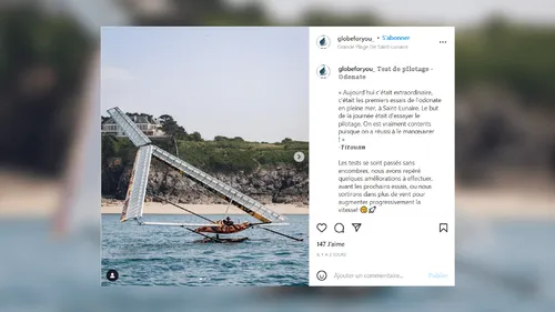 « L’Odonate » : premiers tests de pilotage réussis pour ce voilier...