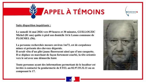 Appel à témoins lancé dans le Morbihan pour retrouver un...