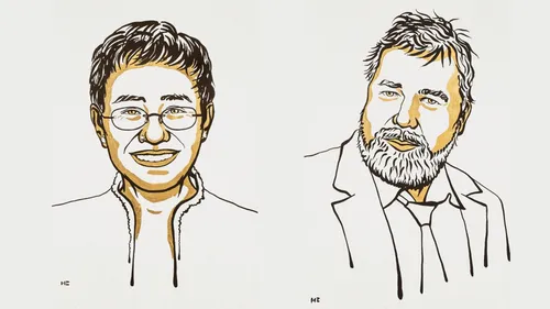 Le Nobel de la paix à deux journalistes, la Philippine Maria Ressa...