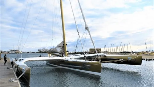 Le trimaran de Florence Arthaud, vainqueur de la Route du Rhum, à...