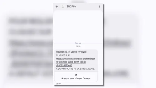 SNCF : attention à ce faux SMS réclamant le paiement d'une amende