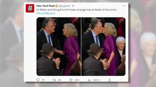 Un baiser entre Jill Biden et le mari de la vice-présidente...