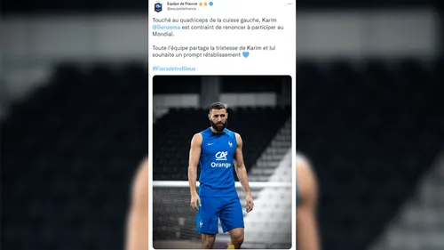 Mondial de football : Karim Benzema forfait, la malédiction continue