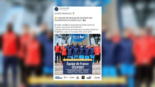 La France est championne d’Europe de cécifoot !