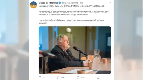 Le décès du paléontologue Yves Coppens à l'âge de 87 ans