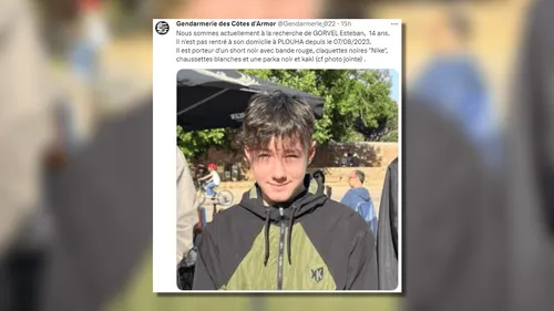 Bretagne : avis de recherche après la disparition d'un jeune de 14 ans