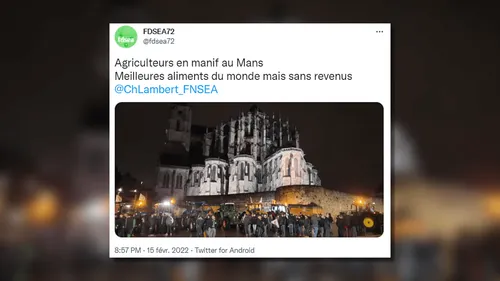 Manifestation d'agriculteurs au Mans pour réclamer de meilleurs prix
