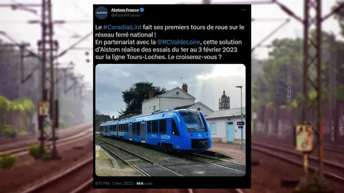 Loches : Première expérimentation en France du train à hydrogène...