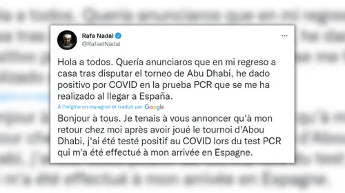 Rafael Nadal testé positif au Covid-19
