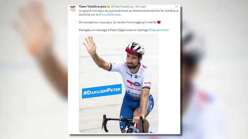 Cyclisme : la dernière de Peter Sagan ce dimanche en Vendée
