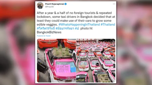 Thaïlande : Des taxis mis à l’arrêt à cause de la pandémie,...