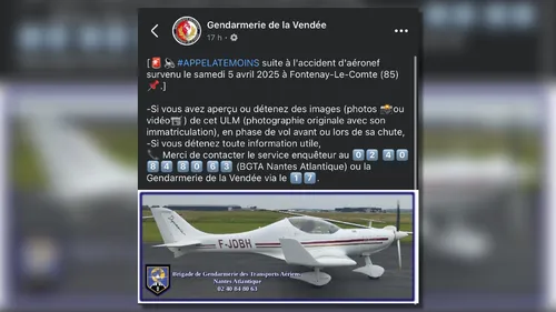 Vendée : après l'accident mortel d'un ULM, la gendarmerie lance un...
