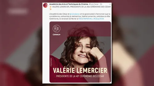 César 2024 : Valérie Lemercier désignée présidente de la cérémonie