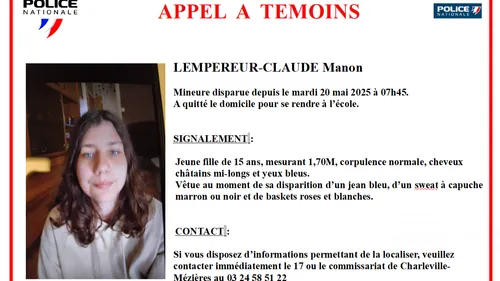 La jeune fille disparue à Charleville, retrouvée saine et sauve