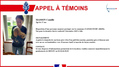 Appel à témoins : disparition d'un jeune homme de 27 ans
