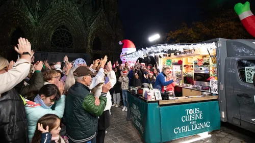 Diffusion de l'émission de Cyril Lignac "Tous en cuisine" à Reims...