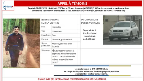 Disparition inquiétante dans les Ardennes