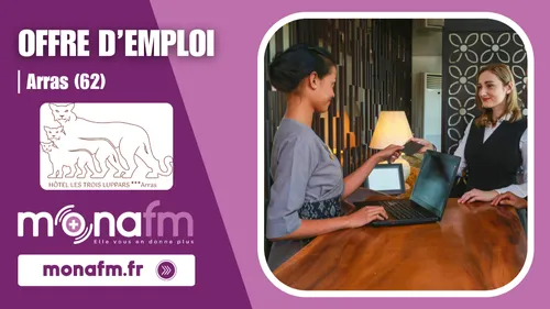 L'hôtel Les Trois Luppars à Arras recrute un(e) réceptionniste...