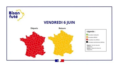 Les prévisions de Bison Futé, en ce début de long week end 