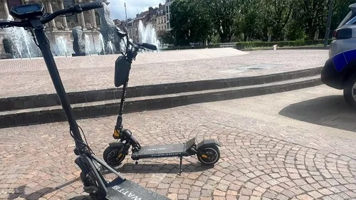 Une opération de contrôle des trottinettes électriques hier dans le...