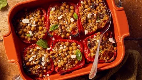 Poivrons farcis aux pois chiches