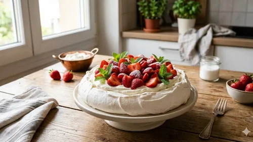 Pavlova aux fraises