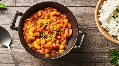 Crevettes en sauce à l'indienne 