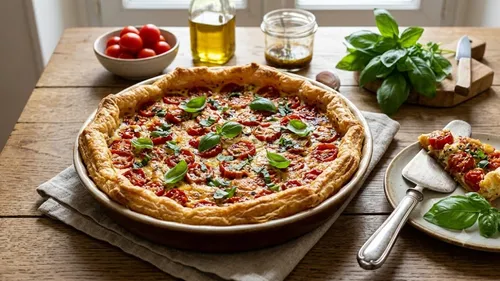 Tarte d'été aux tomates cerises