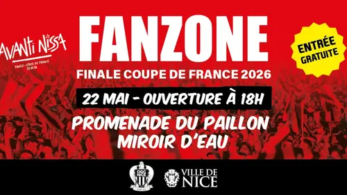 Une fan zone installée vendredi à Nice pour la finale de la Coupe...