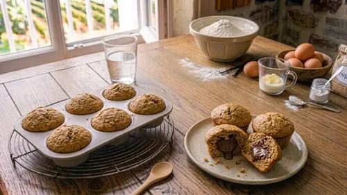 Muffins fourrés à la pâte à tartiner