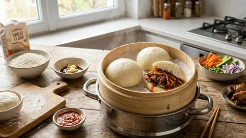 Bao au porc mariné