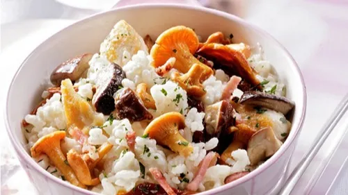 Risotto facile, poulet champignon