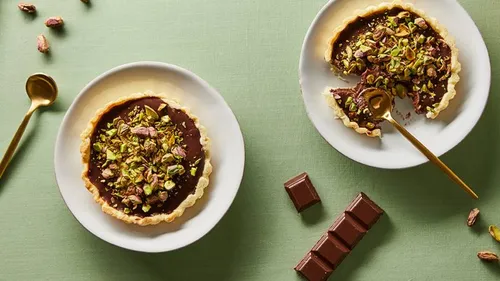 Tarte au chocolat et pistache