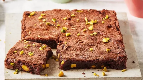 Brownie chocolat aux éclats de pistache sans gluten