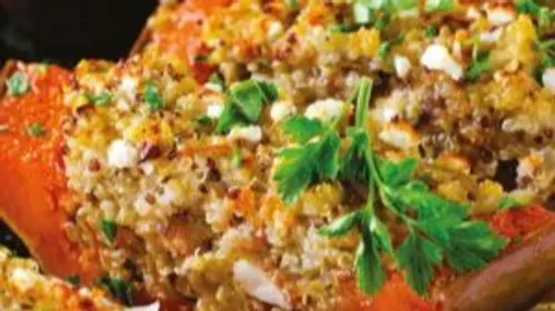 Butternut farci au quinoa et lardons