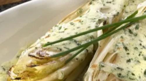 Endives rôties et sauce à la ciboulette