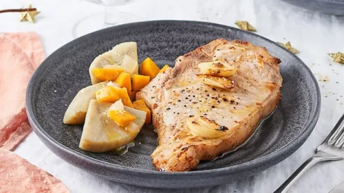 Côte de veau grillée et artichauts sauce barigoule