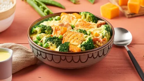 Curry de saumon au lait de coco et courge